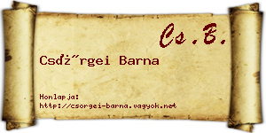 Csörgei Barna névjegykártya