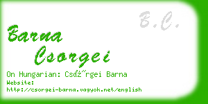 barna csorgei business card